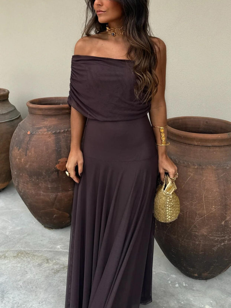 Dainia – Ein-Schulter-Maxikleid Aus Netz