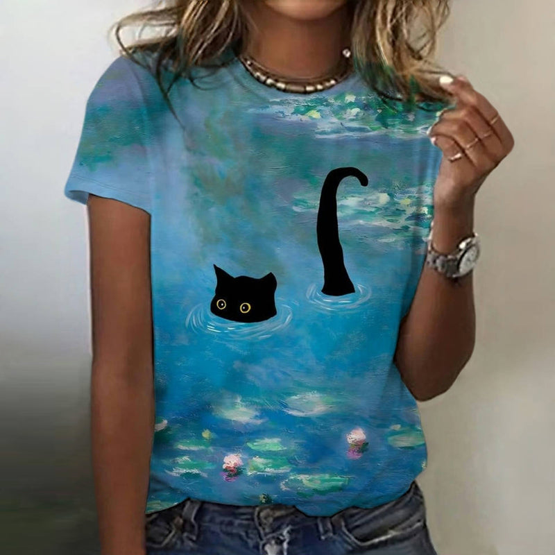 Phailin – Kreatives T-Hemd mit Katzenmotiv