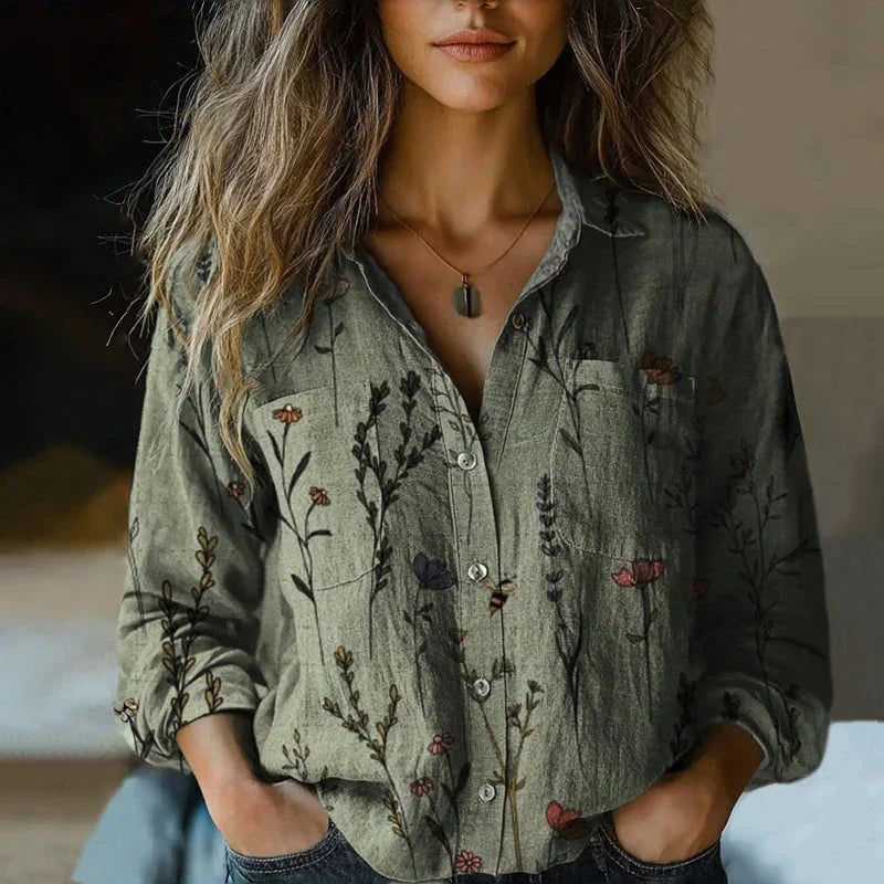 Morena - Vintage Bedruckte Bluse