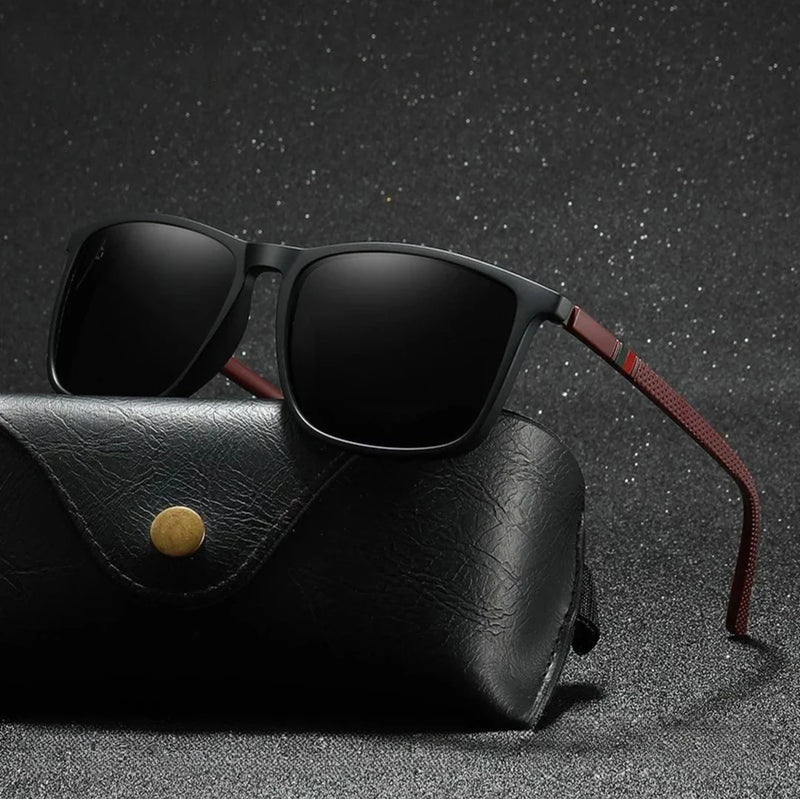 Chatioglow - Sonnenbrille mit quadratischem Rahmen und polarisierten UV-Schutz