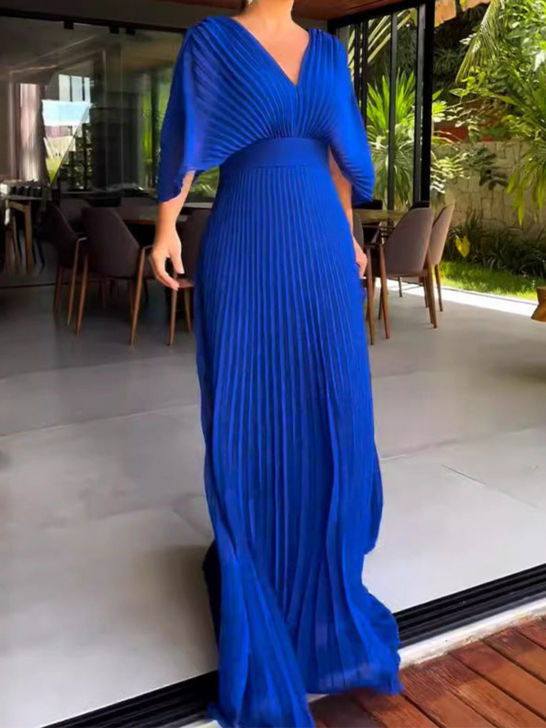 Valerija - Lebhaftes Maxi Kleid Mit Falten