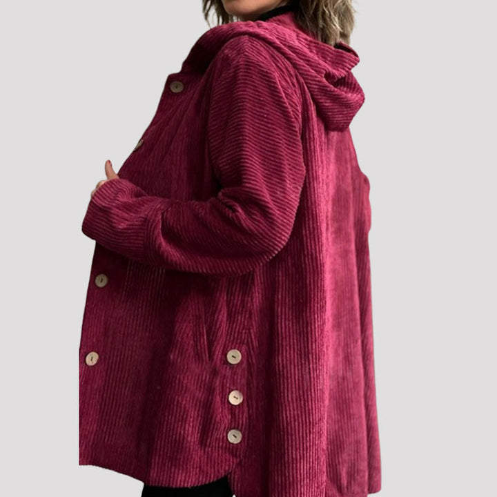Daleny – Kapuzenjacke Aus Samt Mit Knöpfen