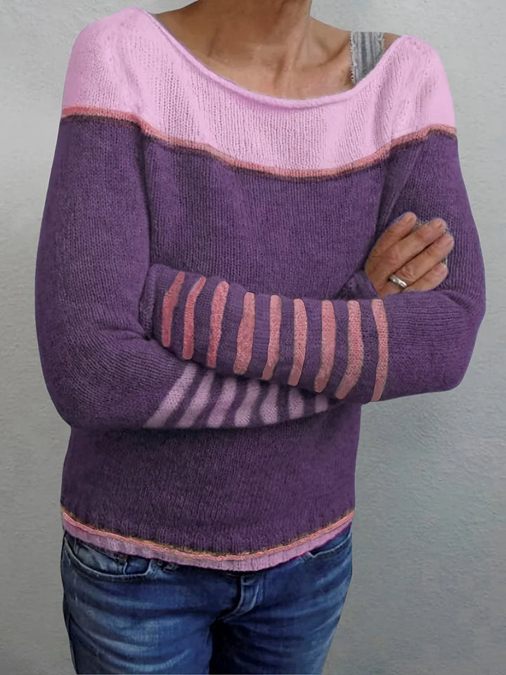 Talithia – Gestreifter Strickpullover Mit Langen Ärmeln