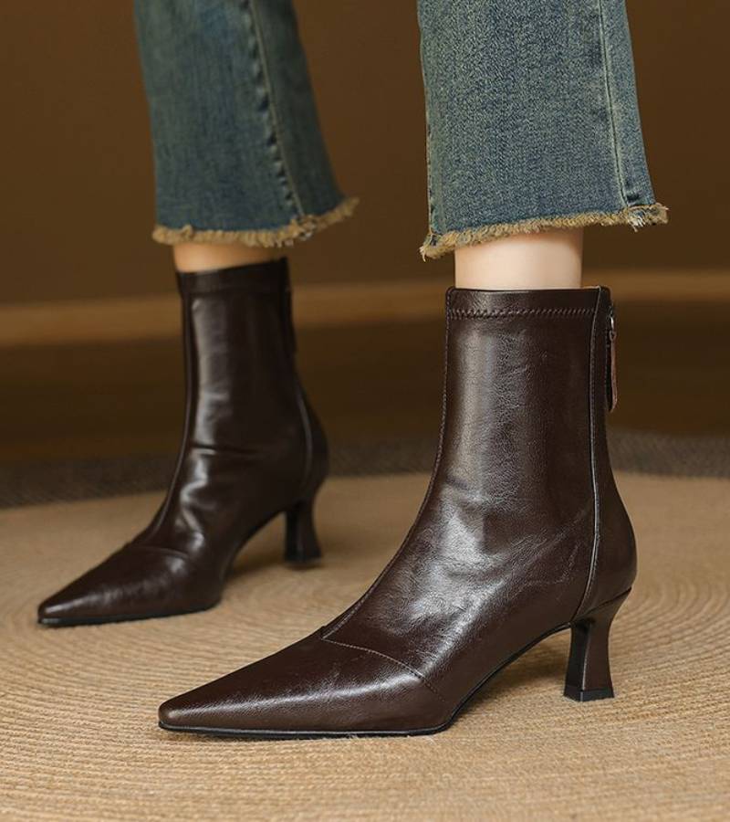 Lielah – Lederstiefelette Mit Reißverschluss