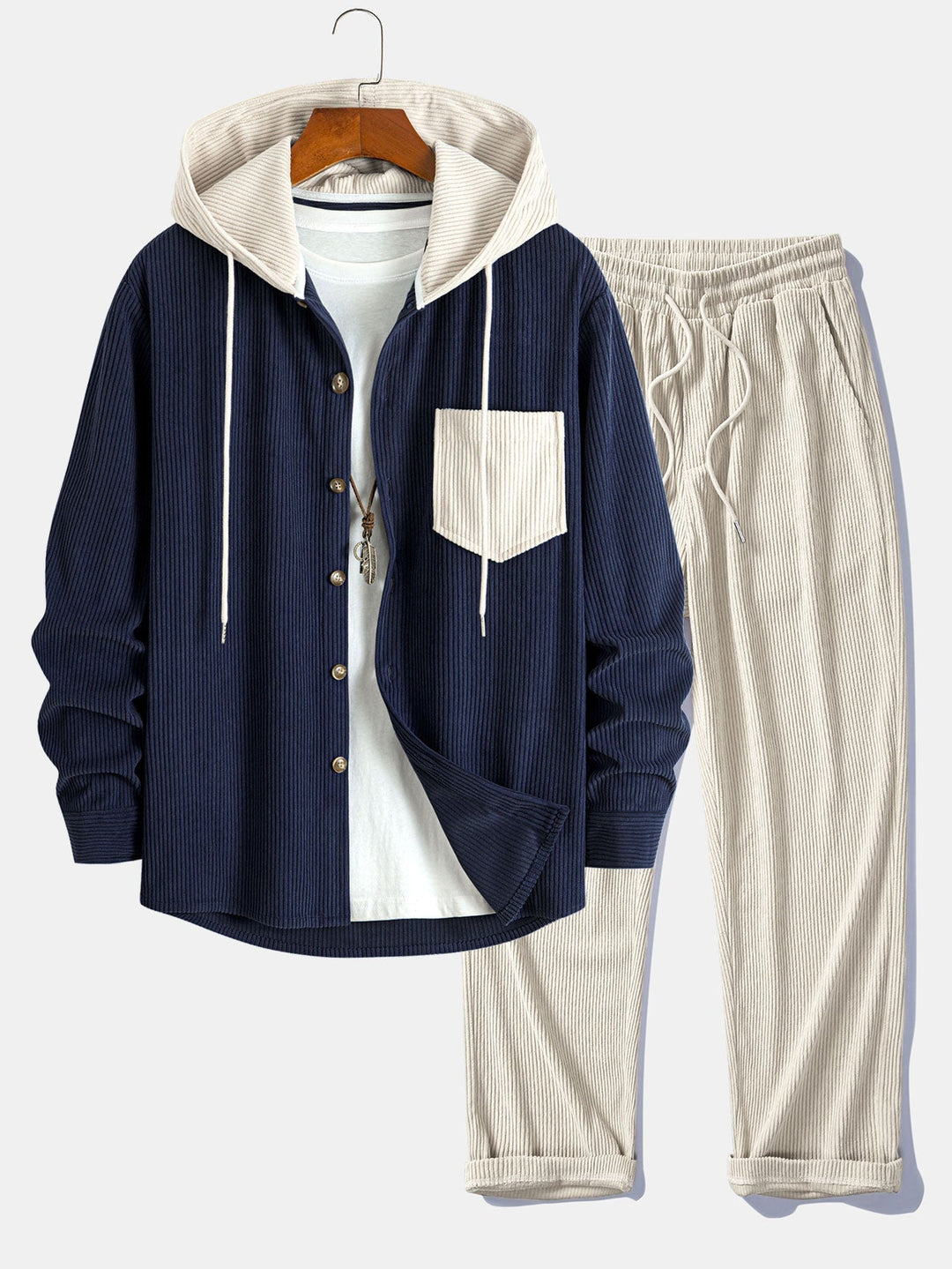 Cadmus – Set Aus Kapuzen Hemd Und Hose Aus Cord