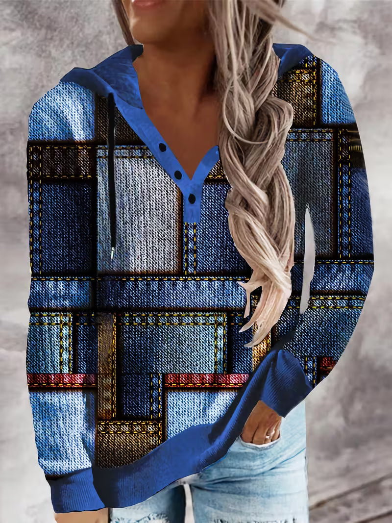 Ceren – Lässiger Langarm-hoodie MIT Aufdruck