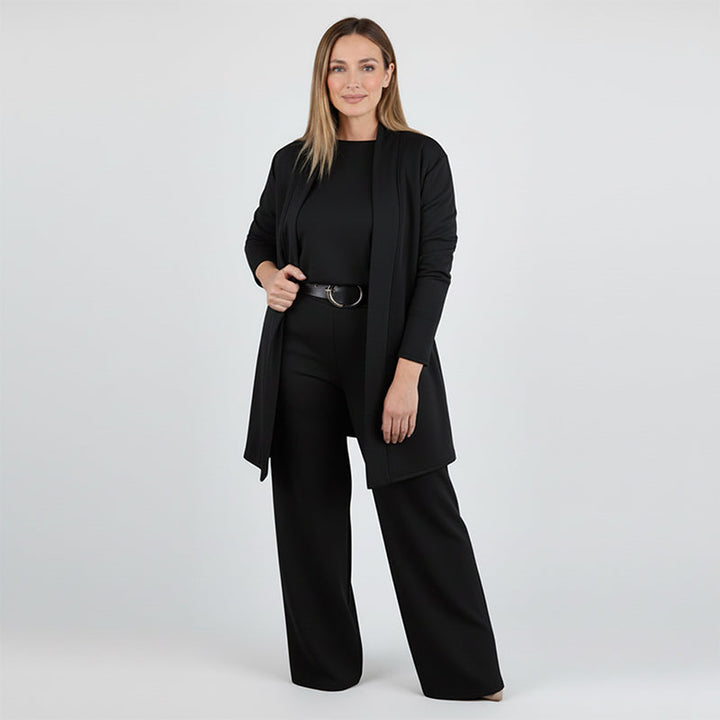 Dorren – Elegantes 3-Teiliges Set Mit Langem Strickjacke, Oberteil Und Hose