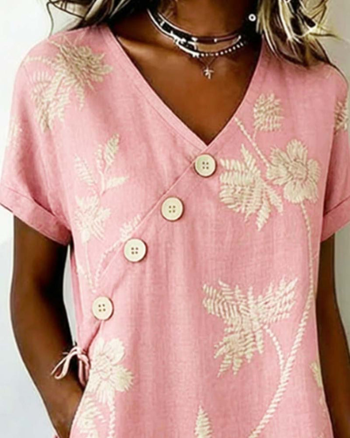 Celmira - Mini Kleid MIT Diagonalem Knopfmuster