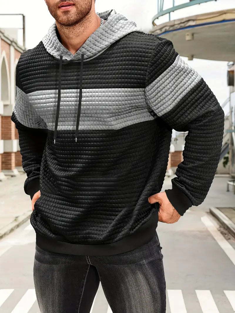 Arvid – Kapuzenpullover  Mit Farbblock Struktur