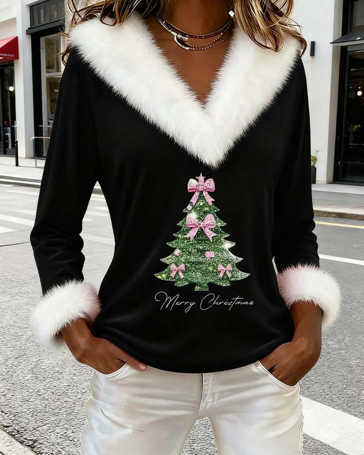 Janika – Warmer Weihnachtspullover mit V-Ausschnitt