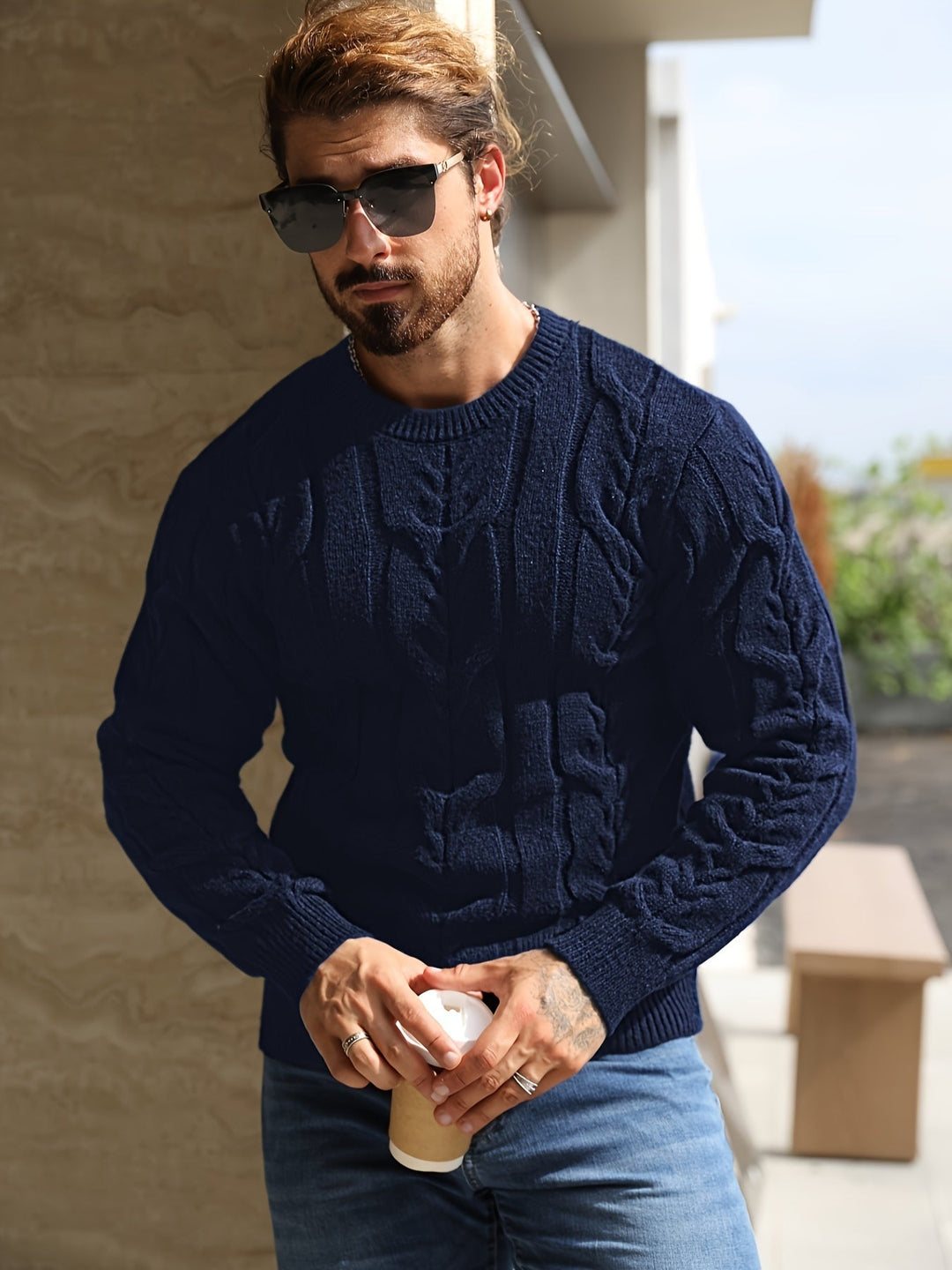 Bavon - Lässiger Gestreifter Pullover
