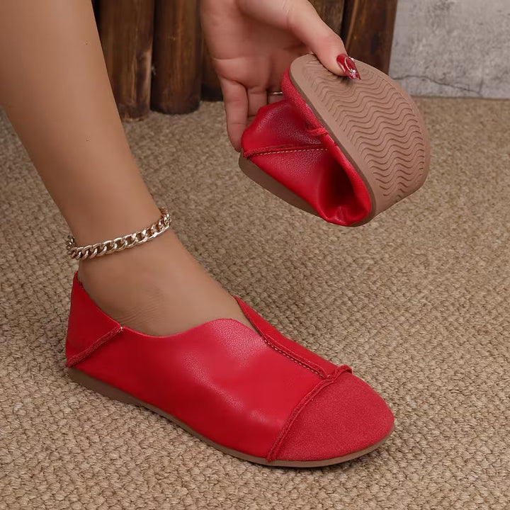 Bethan – Flexible Faltbare Flache Schuhe mit Eckiger Zehenpartie