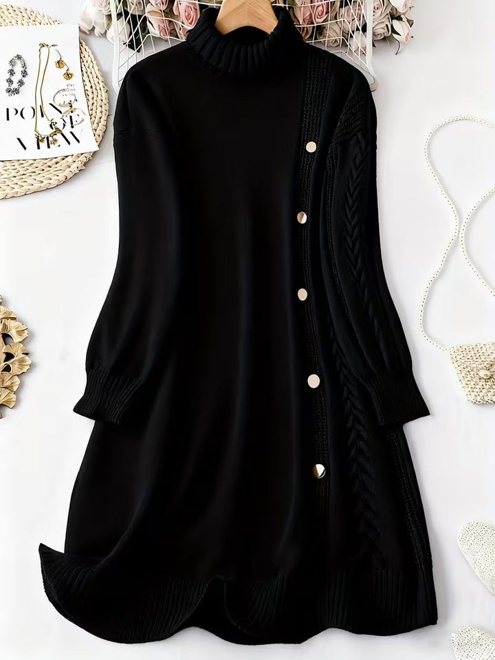 Malkina – Bequemes Langarm-Strickkleid