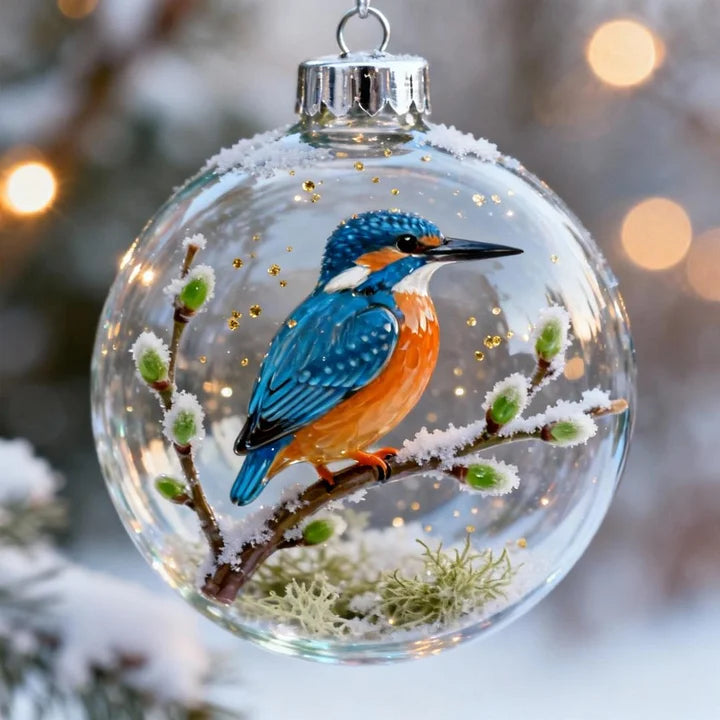FrostFlight – Kollektion Von Weihnachtskugeln Aus Glas Mit Niedlichen Vögeln