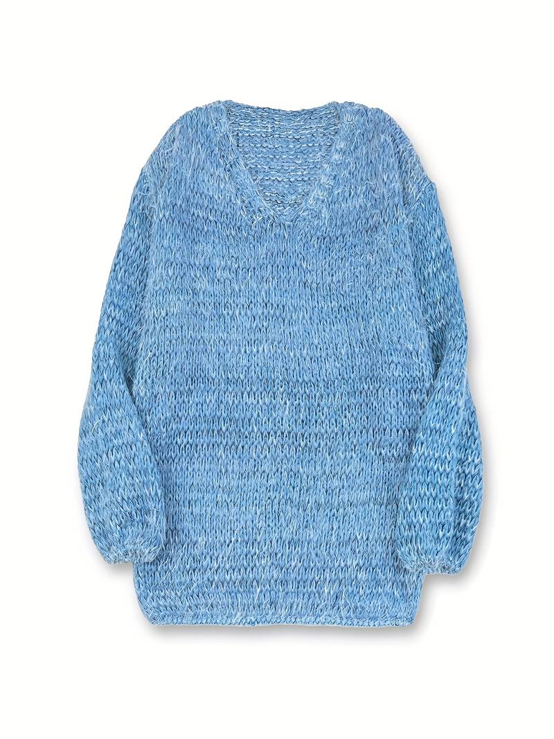 Lital - Eleganter Weicher Pullover Mit V-Ausschnitt