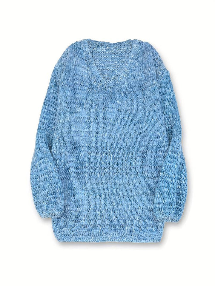 Lital - Eleganter Weicher Pullover Mit V-Ausschnitt