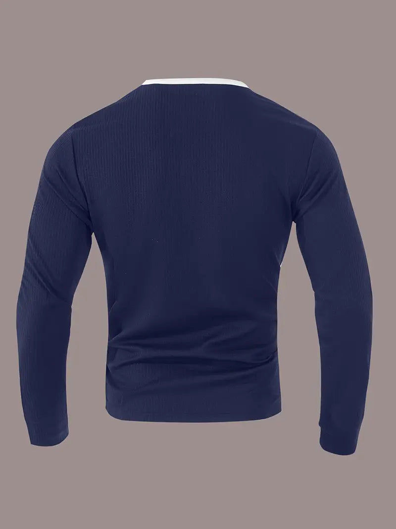 Kyran – Langärmliges Henley Hemd Mit Waffelmuster