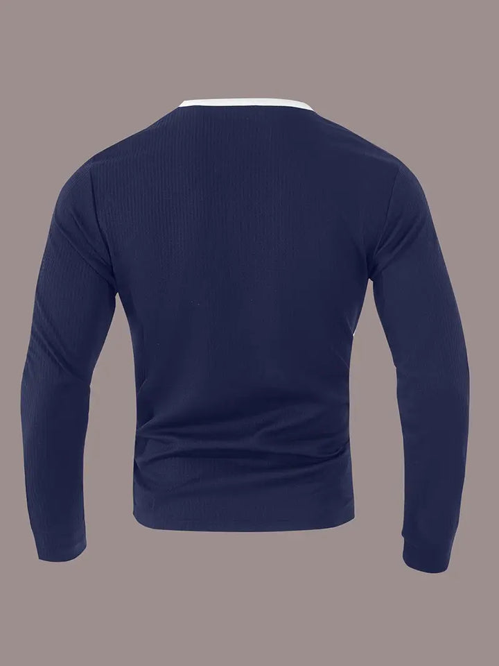 Kyran – Langärmliges Henley Hemd Mit Waffelmuster