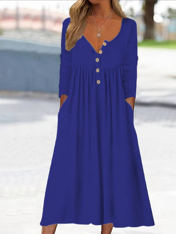 Imethma - Langärmliges Kleid Mit Knöpfen