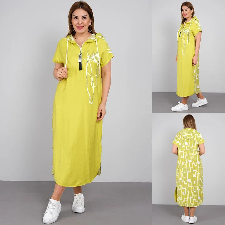Filiz – Langes, Stilvolles Kleid Mit Kapuze