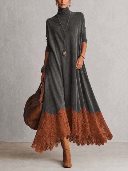Albria – Langärmliges Maxikleid im Vintage-Stil