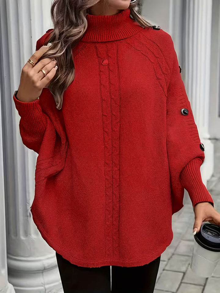 Lolana – Pullover Mit Hohem Kragen Und Gedrehtem Stil