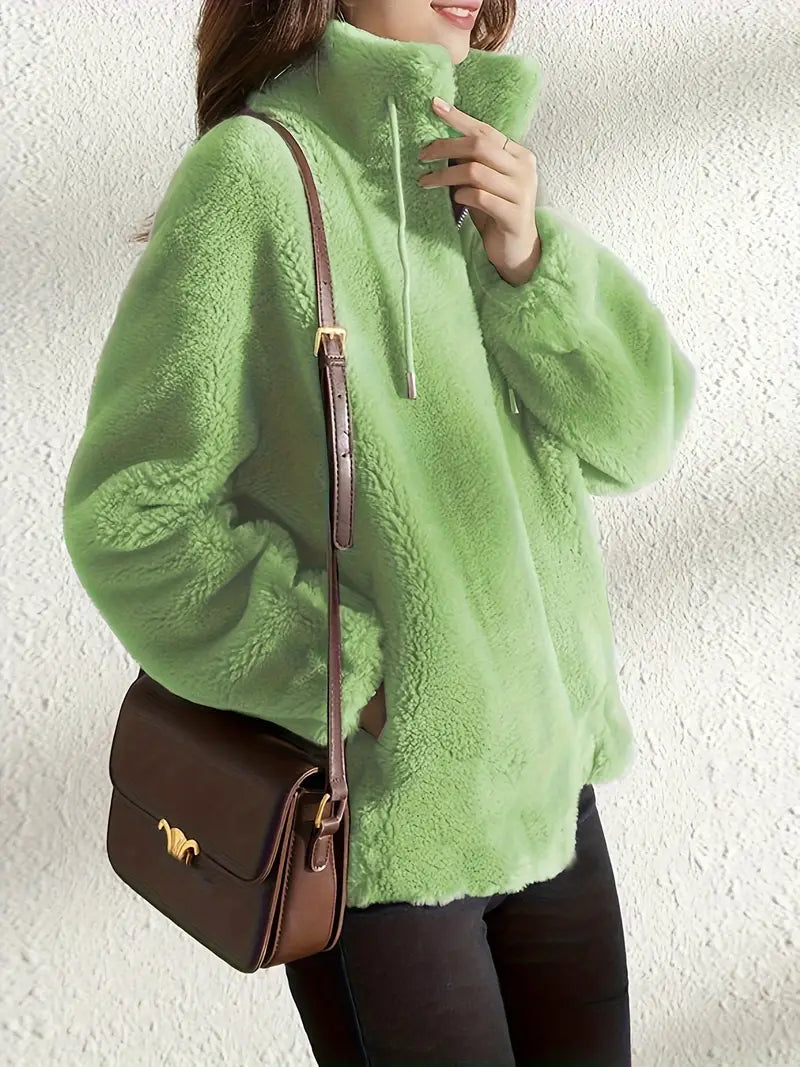 Maliza – Stilvolle Fleece Jacke Mit Fellbesatz