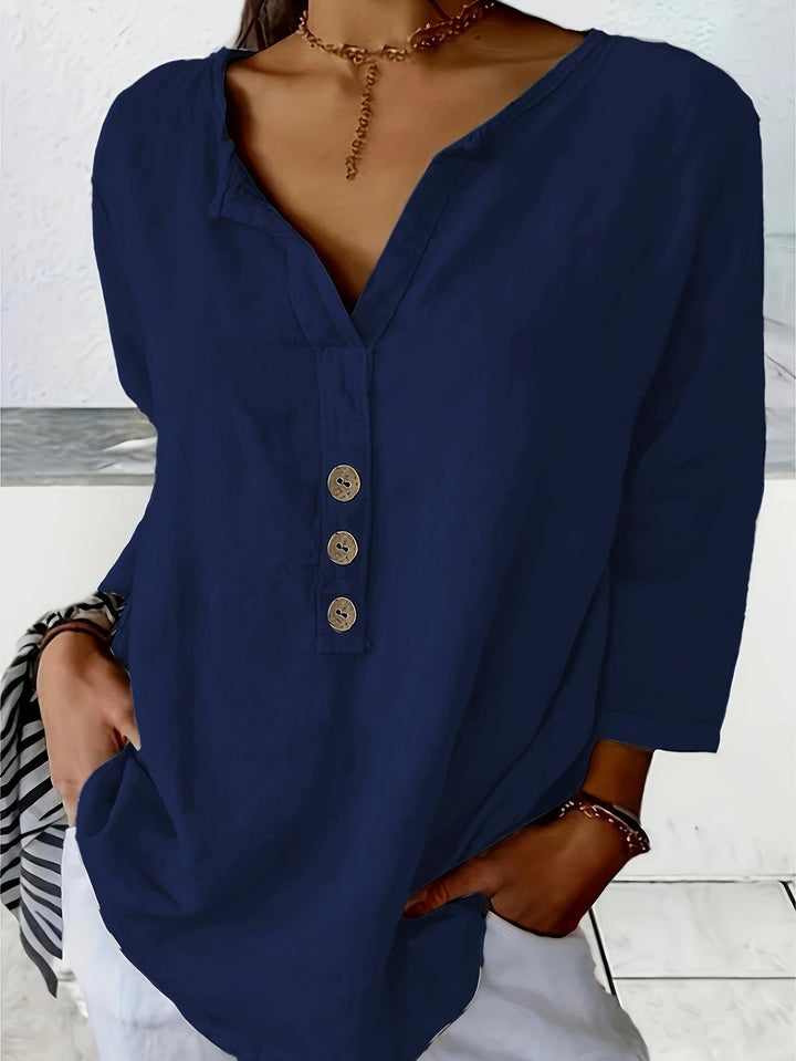 Mykaela – Lässige Bluse Aus Baumwolle Und Leinen
