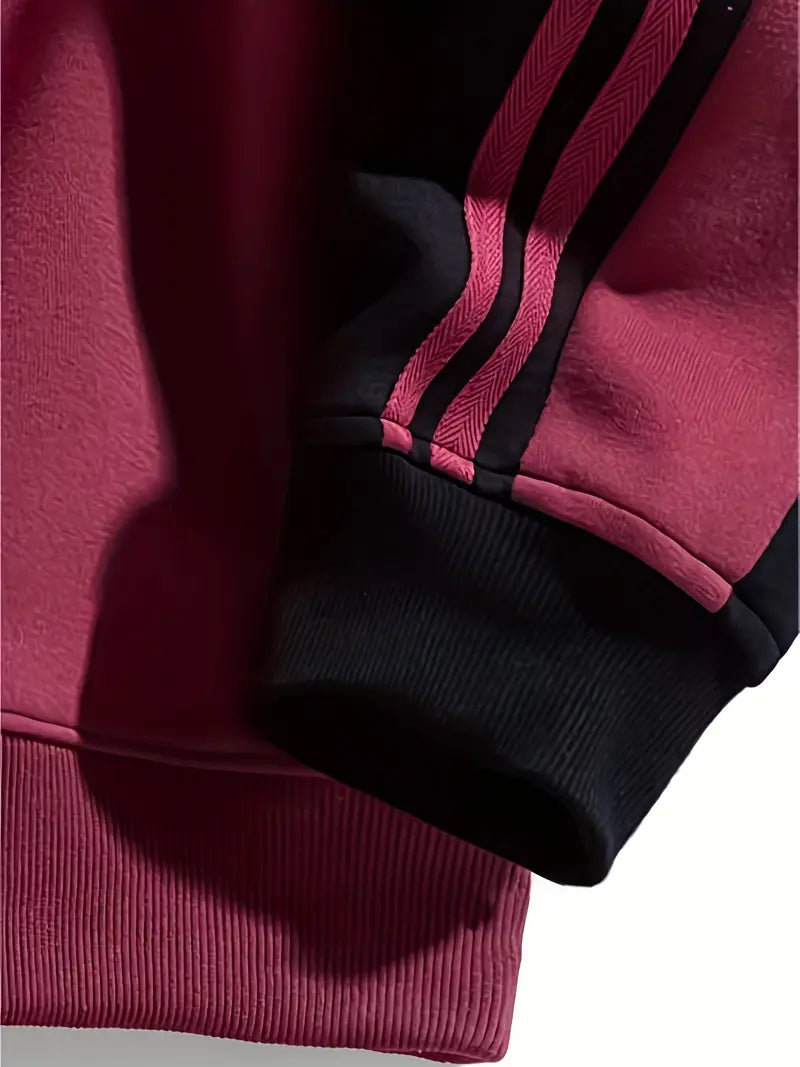 Maddox – Sweatshirt Mit Gestreiften Ärmeln Und Rund Halsausschnitt