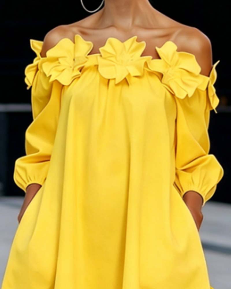 Loania – Schulterfrei-Kleid Mit Blumenmuster