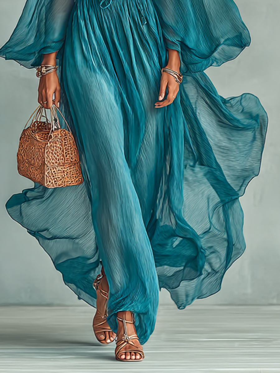 Joilene – Langärmliges Lappen Kleid