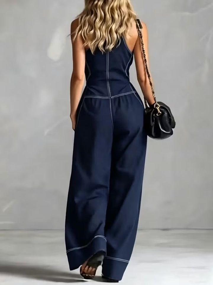 Bryana – Gestreifter Patchwork Jumpsuit
