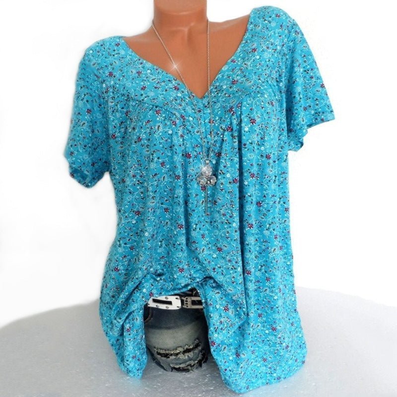 Sarita – Kurzärmelige Bluse Mit Blumenmuster