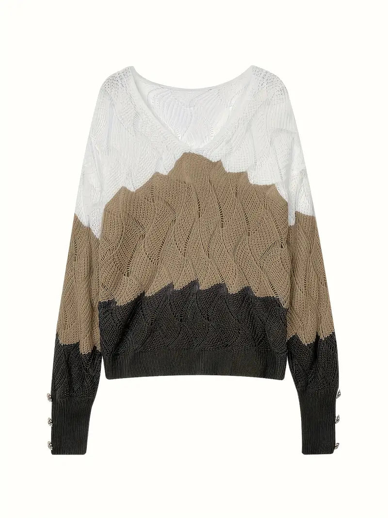 Renilda - Eleganter Strickpullover Mit V-Ausschnitt