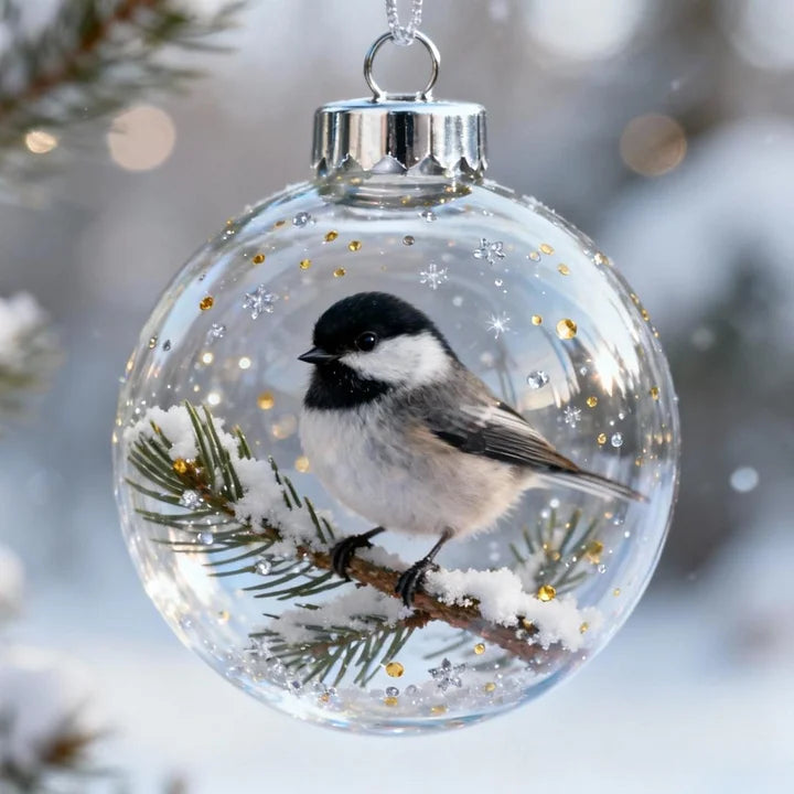 FrostFlight – Kollektion Von Weihnachtskugeln Aus Glas Mit Niedlichen Vögeln