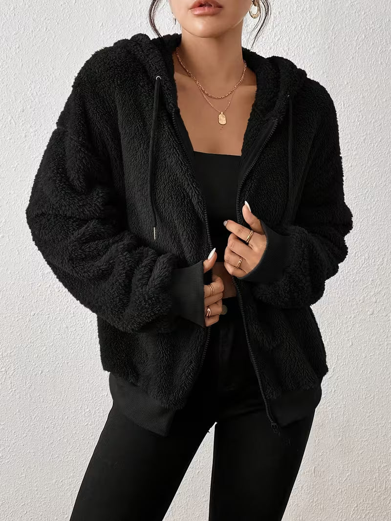 Keriana - Casual Hooded Warm Furry Jacket