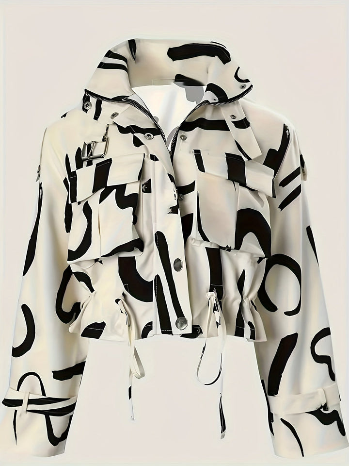 Fredely - Jacke Mit Kordelzug in Der Taille Und Mehreren Taschen