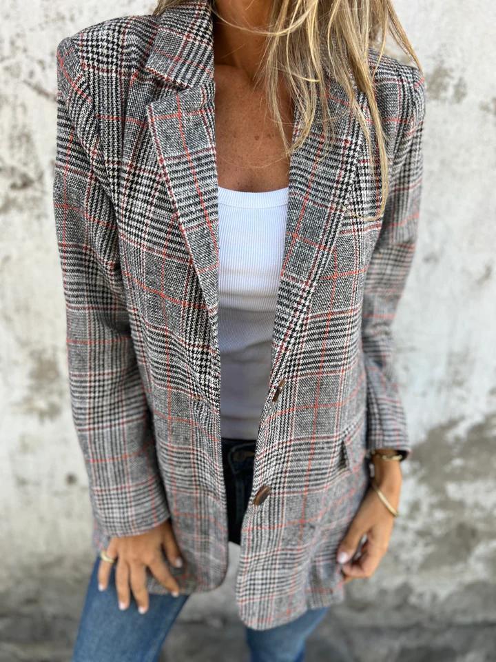Eshania – Elegante Jacke Mit Karomuster