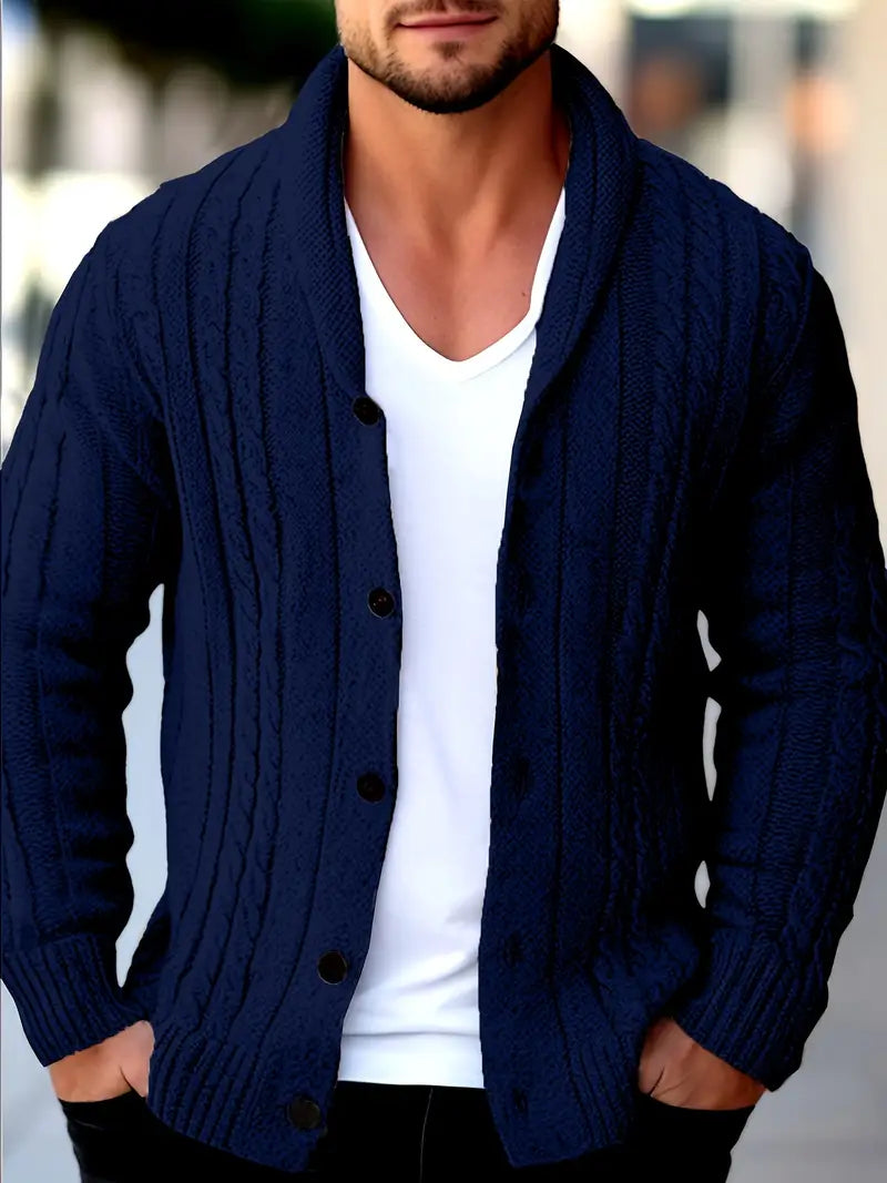 Hatem - Lässiger Strickcardigan Mit Langen Ärmeln