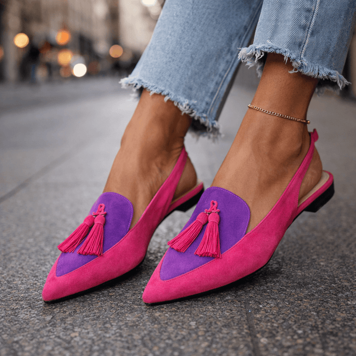 Eveliina – Slingback-Ballerinas mit Quaste Und Spitzer Zehenpartie