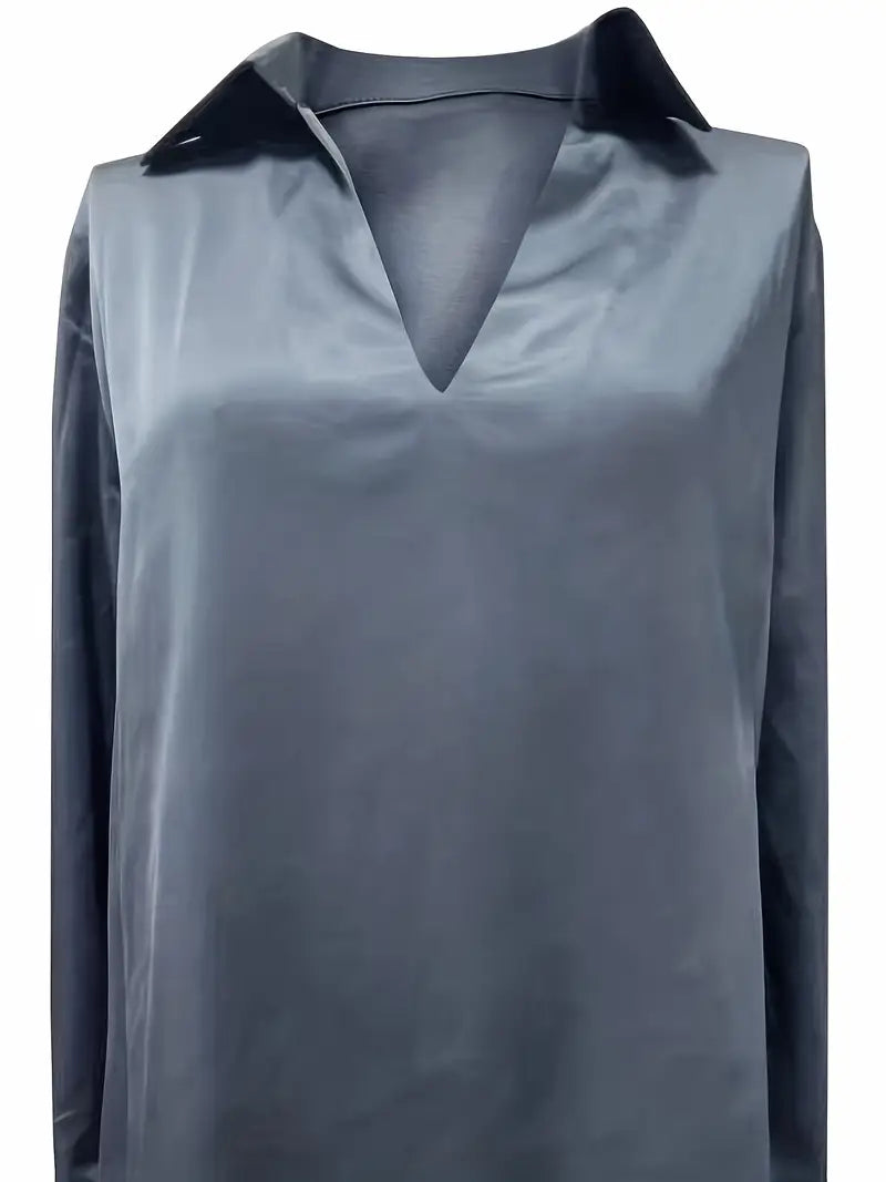Nadene - Prämie Bluse Mit V-Ausschnitt