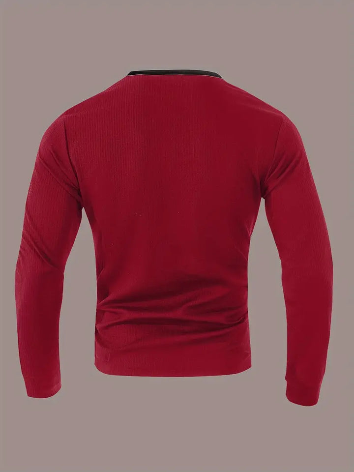 Kyran – Langärmliges Henley Hemd Mit Waffelmuster