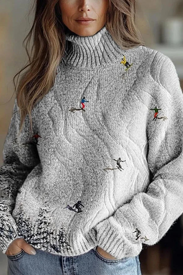Nijole - Hochgeschlossenes Sweatshirt Mit Langen Ärmeln Und Blumenmuster