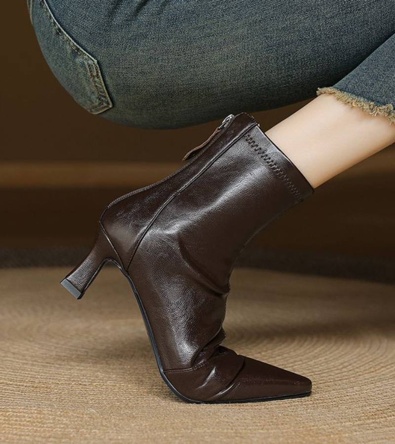 Lielah – Lederstiefelette Mit Reißverschluss