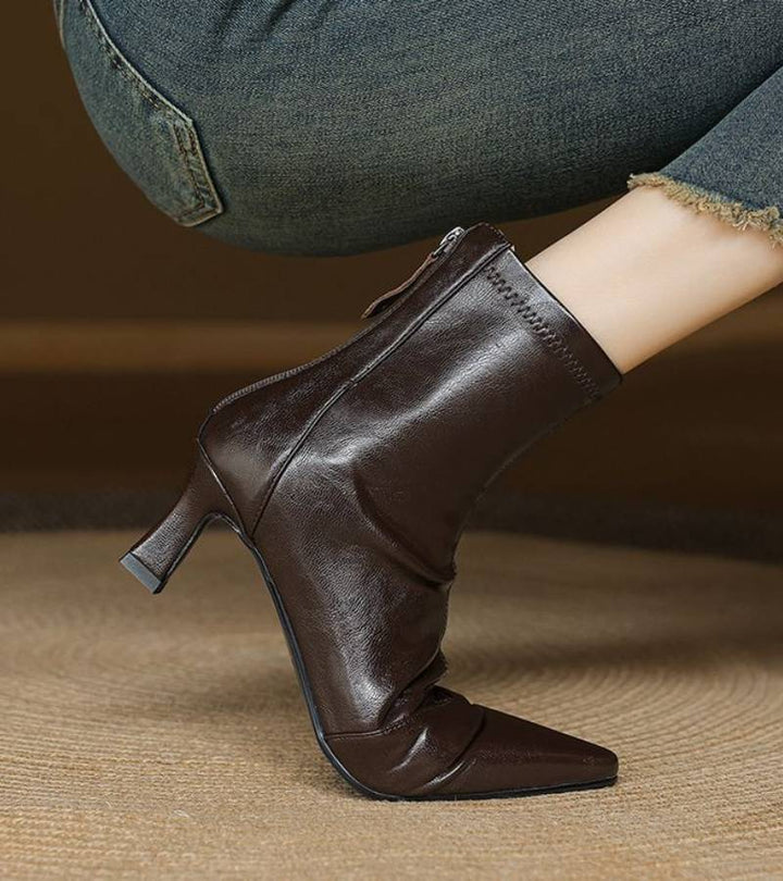 Lielah – Lederstiefelette Mit Reißverschluss