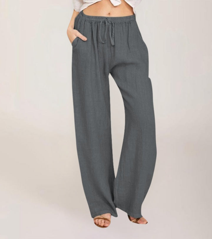 Maialen – Leinenhose Mit Weitem Bein Für Den Sommer