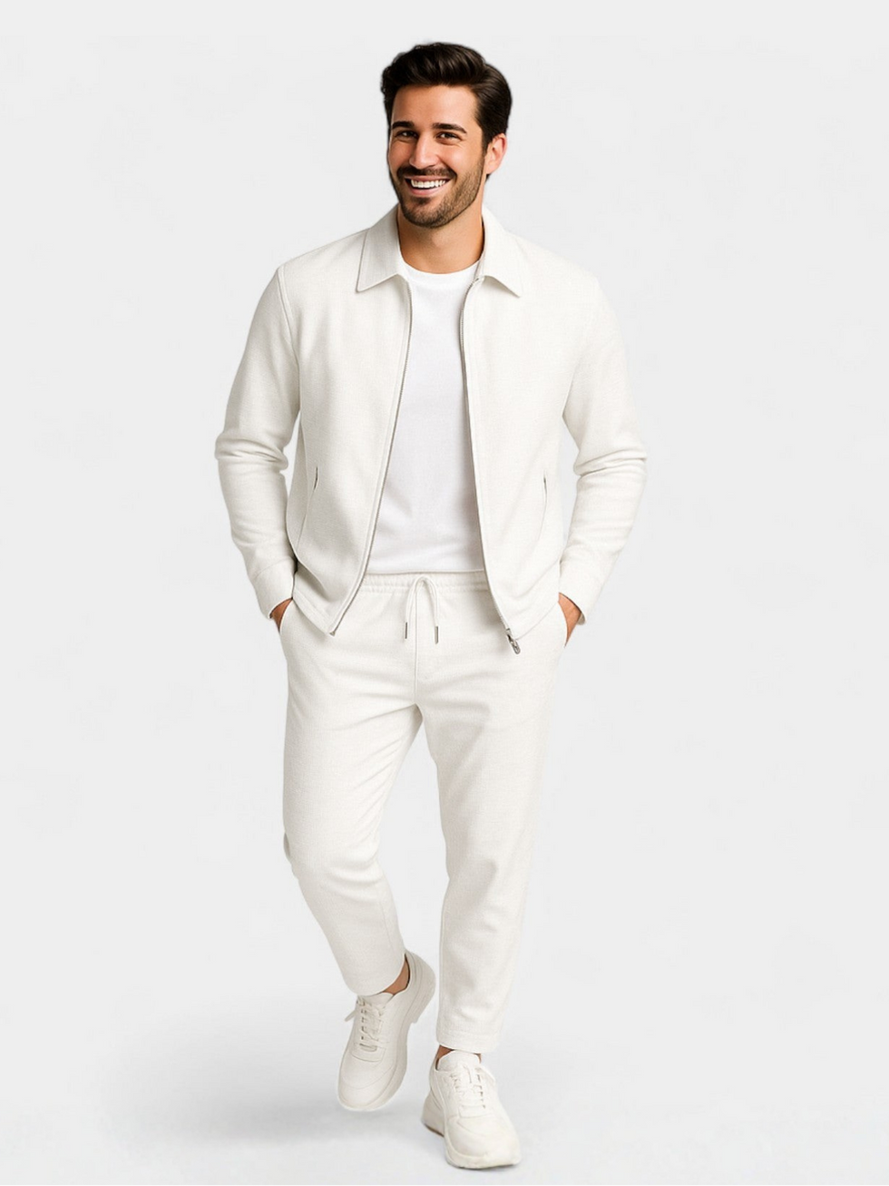 Tobiana - Set Aus Strukturierter Jacke MIT Reißverschluss Und Hose MIT Kordelzug