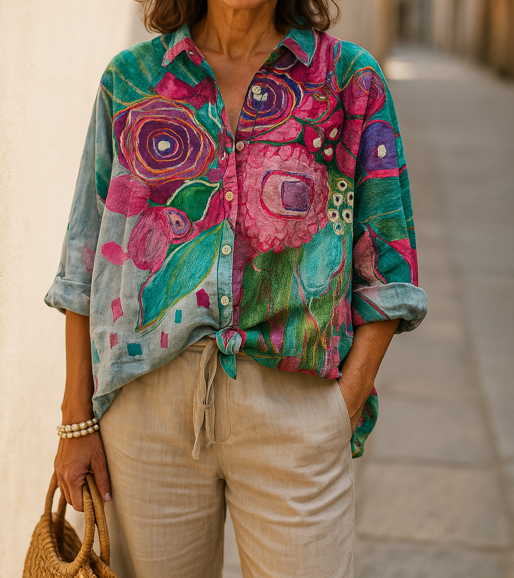 Petra - Lässige Bluse Mit Floralem Muster