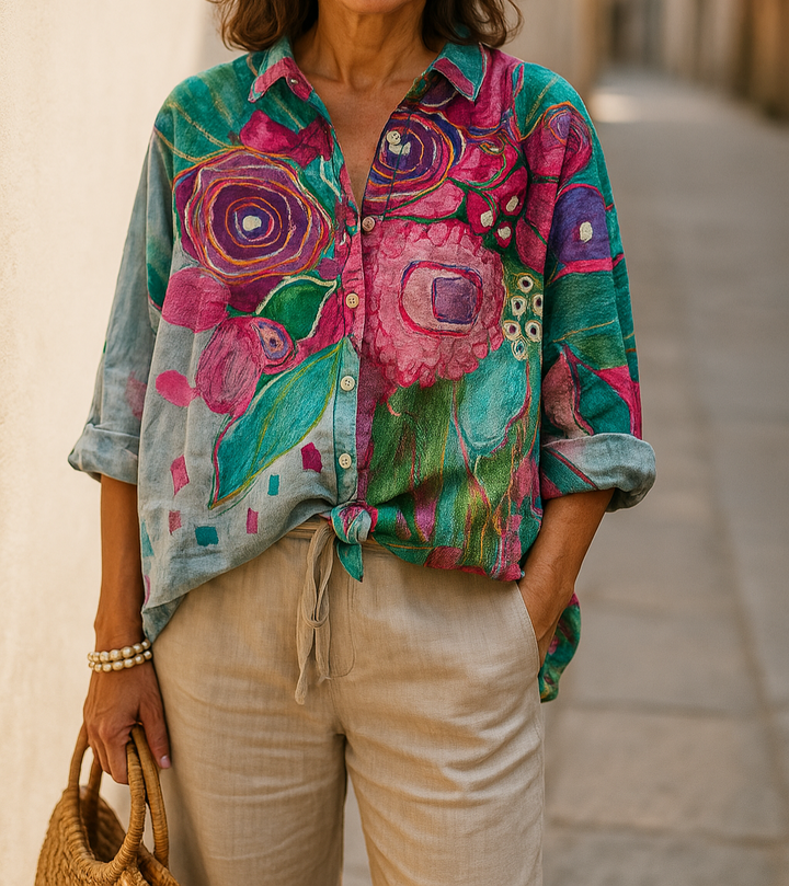 Petra - Lässige Bluse Mit Floralem Muster