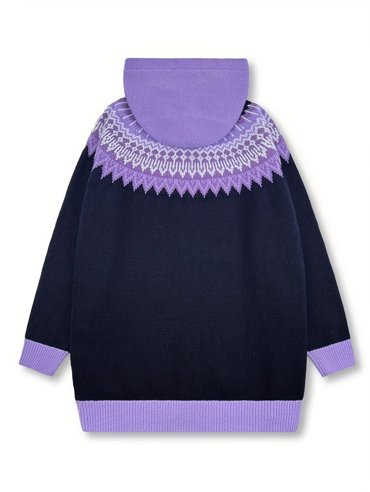 Gulnur - Eleganter Winter Pullover Mit Kapuze Und Langen Ärmeln